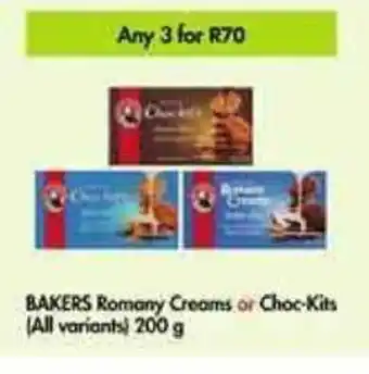 Makro Bakers Romany Creams or Choc-Kits 200g offer