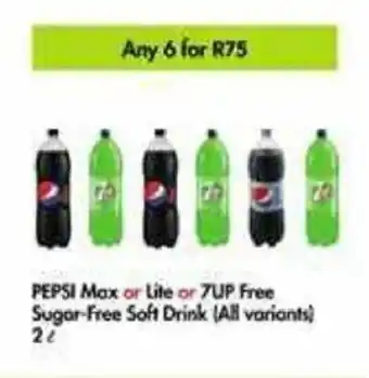 Makro Pepsi Max or Lite or 7Up Free Sugar-Free Soft Drink (All-Variants) 2L offer