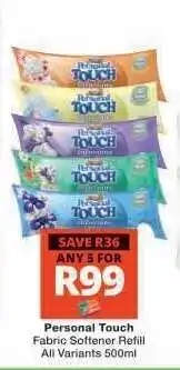 Checkers Personal Touch Fabric Softener Refill offer