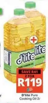 Checkers D'LITE PURE COOKING OIL 2ℓ offer