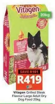 Checkers Vitagen Grilled Steak Flavour Large Adult Dry Dog Food 20kg offer