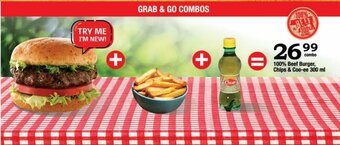 Oxford Freshmarket 100% Beef Burger, Chips & Coo-ee 300ml offer