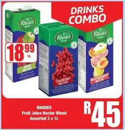Boxer RHODES Fruit Juice Nectar Blend Assorted 3 x 1L offer