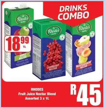 Boxer RHODES Fruit Juice Nectar Blend Assorted 3 x 1L offer