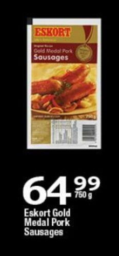 Oxford Freshmarket Eskort Gold Medal Pork Sausages 750g offer