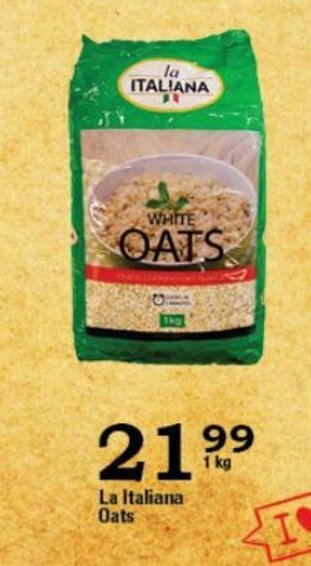 Oxford Freshmarket La Italiana Oats 1kg offer