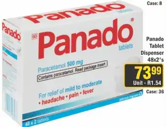J&E Cash and Carry Panado tablets offer
