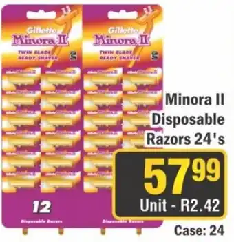 J&E Cash and Carry Gillette Minora II Disposable Razors offer