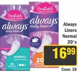 J&E Cash and Carry Always Liners Normal 20's offer