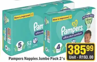 J&E Cash and Carry Pampers Nappies Jumbo Pack 2's offer
