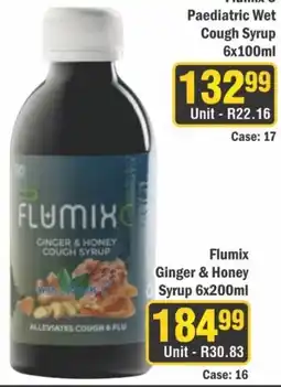 J&E Cash and Carry Flumix Ginger & Honey Cough Syrup offer