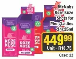 J&E Cash and Carry McNabs Koze Kuze Shots for Men/Ladies offer
