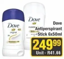 J&E Cash and Carry Dove Antiperspirant Stick offer