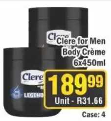 J&E Cash and Carry Cleere for Men Body Crème offer