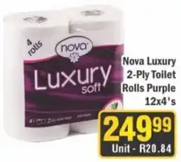 J&E Cash and Carry Nova Luxury 2-Ply Toilet Rolls Purple offer