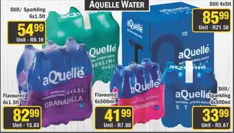 J&E Cash and Carry aQuellé Water offer