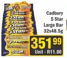 J&E Cash and Carry Cadbury 5 Star Large Bar offer