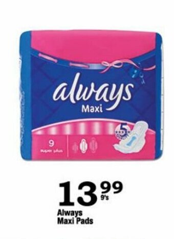 Oxford Freshmarket Always Maxi Pads 9's offer