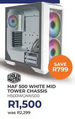 Kloppers COOLER MASTER HAF 500 WHITE MID TOWER CHASSIS offer