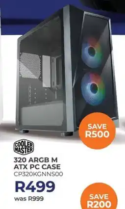 Kloppers COOLER MASTER 320 ARGB M ATX PC CASE offer