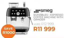 Kloppers Smeg EGF03BLEU - Espresso Coffee Machine with Grinder offer