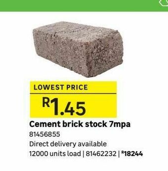 Leroy Merlin Cement brick stock 7mpa offer