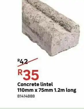Concrete lintel 110mm x 75mm 1.2m long