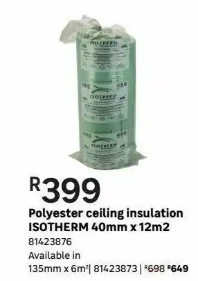 Leroy Merlin Polyester ceiling insulation isotherm 40mm x 12m2 offer