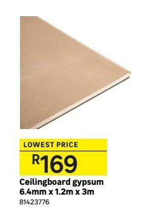 Leroy Merlin Ceilingboard gypsum 6.4mm x 1.2m x 3m offer