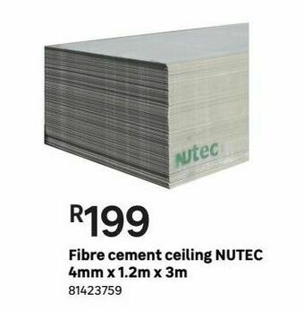 Leroy Merlin Fibre cement ceiling nutec 4mm x 1.2m x 3m offer