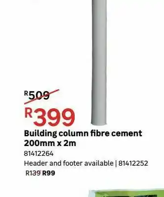 Building column fibre cement 200mm x 2m
