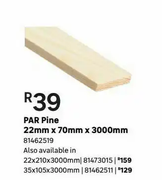 Leroy Merlin Par pine 22mm x 70 mm x 3000mm offer
