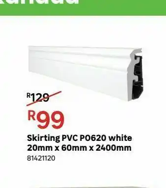 Leroy Merlin Skirting pvc po620 white 20mmx 60mm x 2400mm offer