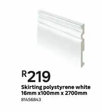 Leroy Merlin Skirting polystyrene white 16mm x 100mm x 2700mm offer