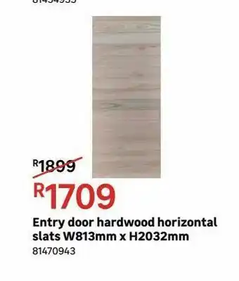 Leroy Merlin Entry doors hardwood horizontal slats w813mm x h2032mm offer