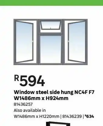 Leroy Merlin Windows steel side hung ncf4 f7 w1486mm x h924mm offer
