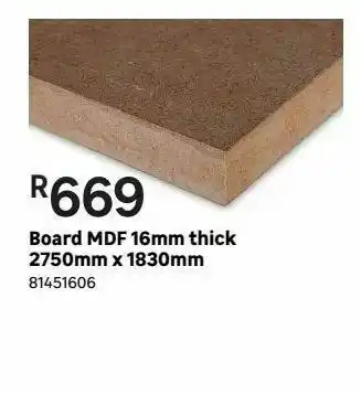 Leroy Merlin Boards mdf 16mm thick 2750mm x 1830mm offer