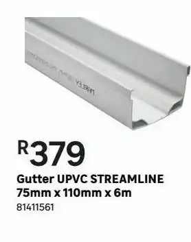 Leroy Merlin Gutter upvc streamline 75mm x 110mm x 6m offer