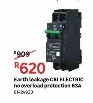 Leroy Merlin Earth leakage cbi electric no overload protection 63a offer