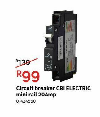 Leroy Merlin Circuit breaker cbi electric mini rail 20amp offer