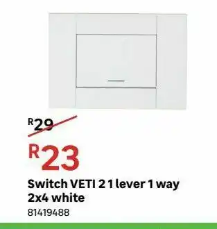 Leroy Merlin Switches veti 2 1 lever 1 way 2x4 white offer