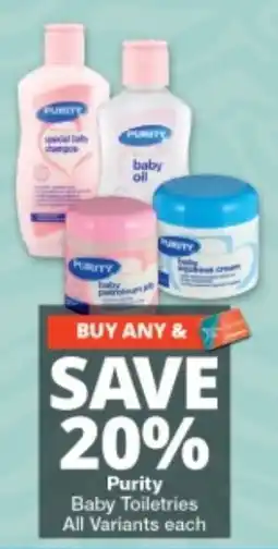 Checkers Purity Baby Toiletries offer