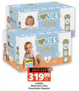 Checkers Lovies Mega Box Ultra Disposable Nappies offer