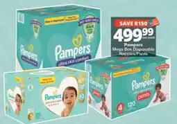 Checkers Pampers Mega Box Disposable Nappies/Pants offer