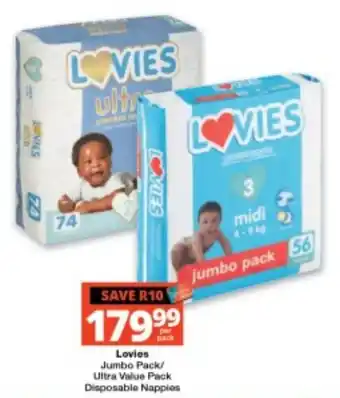 Lovies Jumbo Pack/ Ultra Value Pack Disposable Nappies