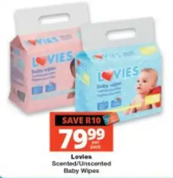 Lovies Scented/Unscented Baby Wipes