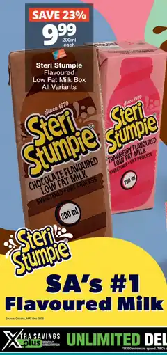 Checkers Steri Stumpie Flavoured Low Fat Milk Box offer