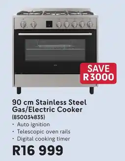 Makro 90 cm Stainless Steel Gas/Electric Cooker offer