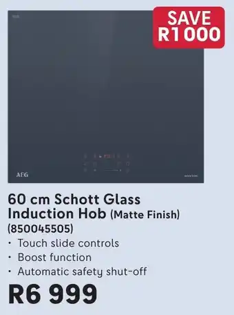 AEG 60 cm Schott Glass Induction Hob (Matte Finish)