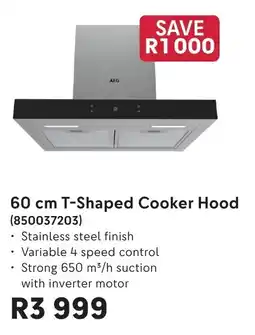 Makro AEG 60 cm T-Shaped Cooker Hood offer